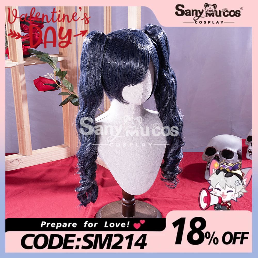 【In Stock】Anime Black Butler Cosplay Ciel Phantomhive Wig Long Dark Blue Twintails Cosplay Wigs