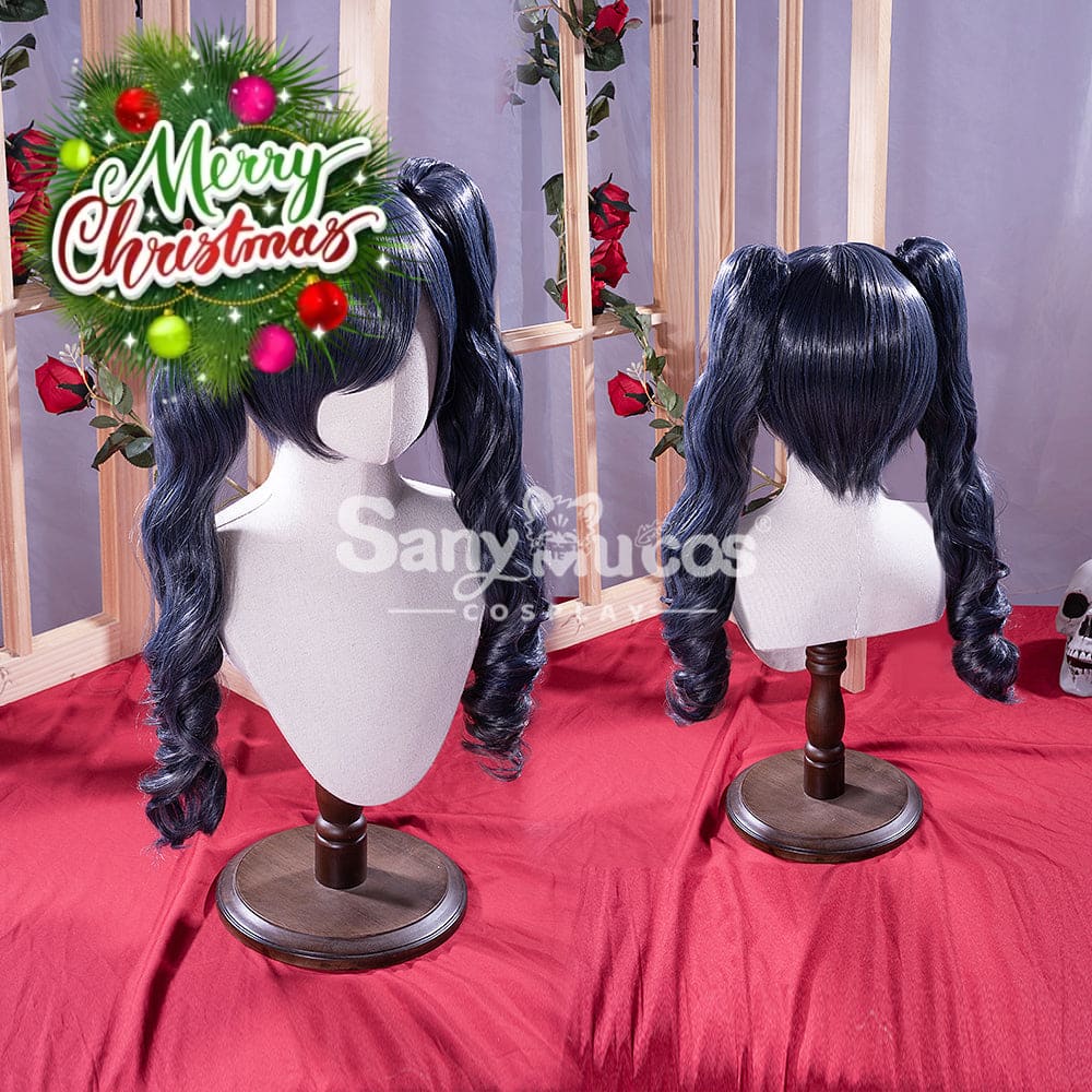 【In Stock】Anime Black Butler Cosplay Ciel Phantomhive Wig Long Dark Blue Twintails Cosplay Wigs