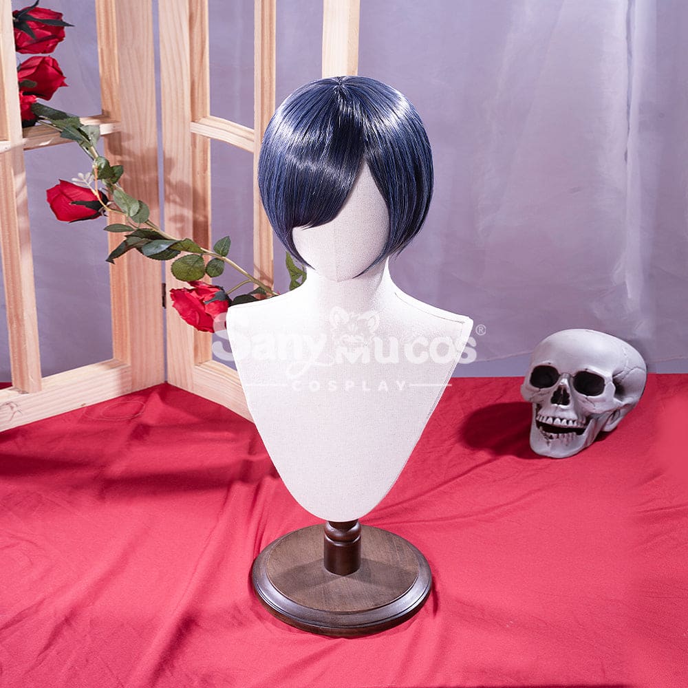 【In Stock】Anime Black Butler Cosplay Ciel Phantomhive Wig Short Dark Blue Cosplay Wigs