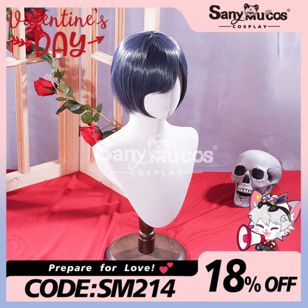 【In Stock】Anime Black Butler Cosplay Ciel Phantomhive Wig Short Dark Blue Cosplay Wigs