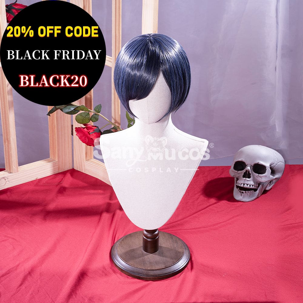 【In Stock】Anime Black Butler Cosplay Ciel Phantomhive Wig Short Dark Blue Cosplay Wigs