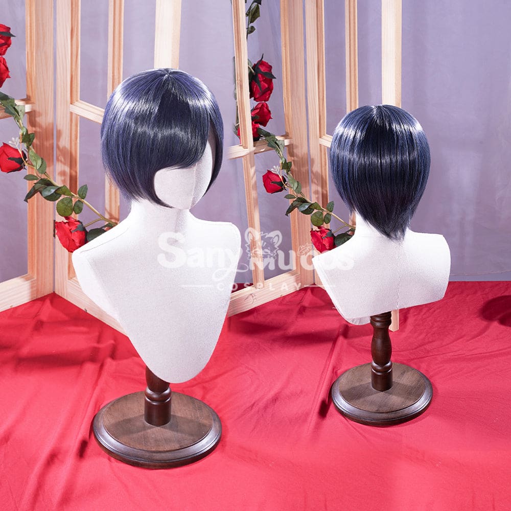 【In Stock】Anime Black Butler Cosplay Ciel Phantomhive Wig Short Dark Blue Cosplay Wigs