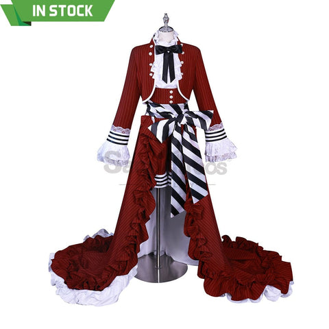 【In Stock】Anime Black Butler Cosplay Red Tea Cup Ciel Phantomhive Costume Costumes