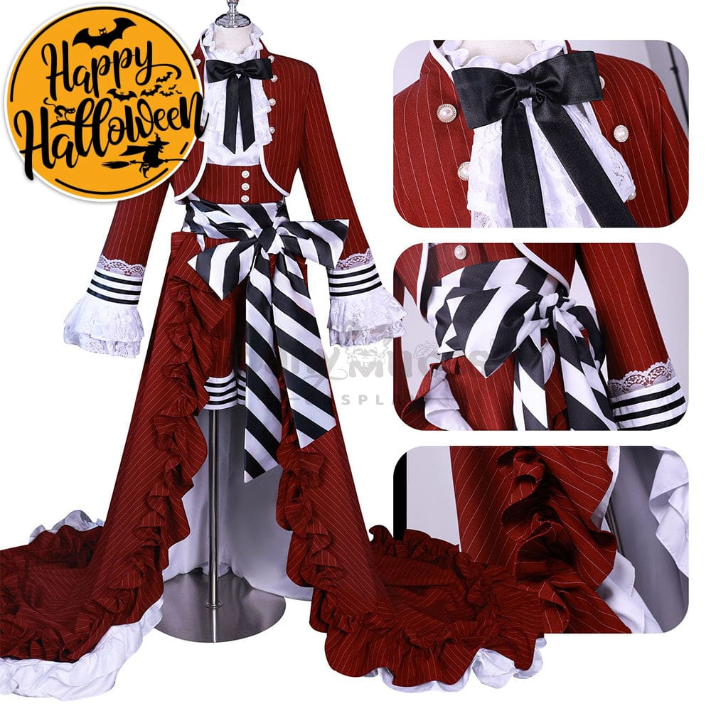 【In Stock】Anime Black Butler Cosplay Red Tea Cup Ciel Phantomhive Costume Costumes