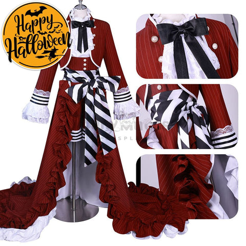【In Stock】Anime Black Butler Cosplay Red Tea Cup Ciel Phantomhive Costume Costumes