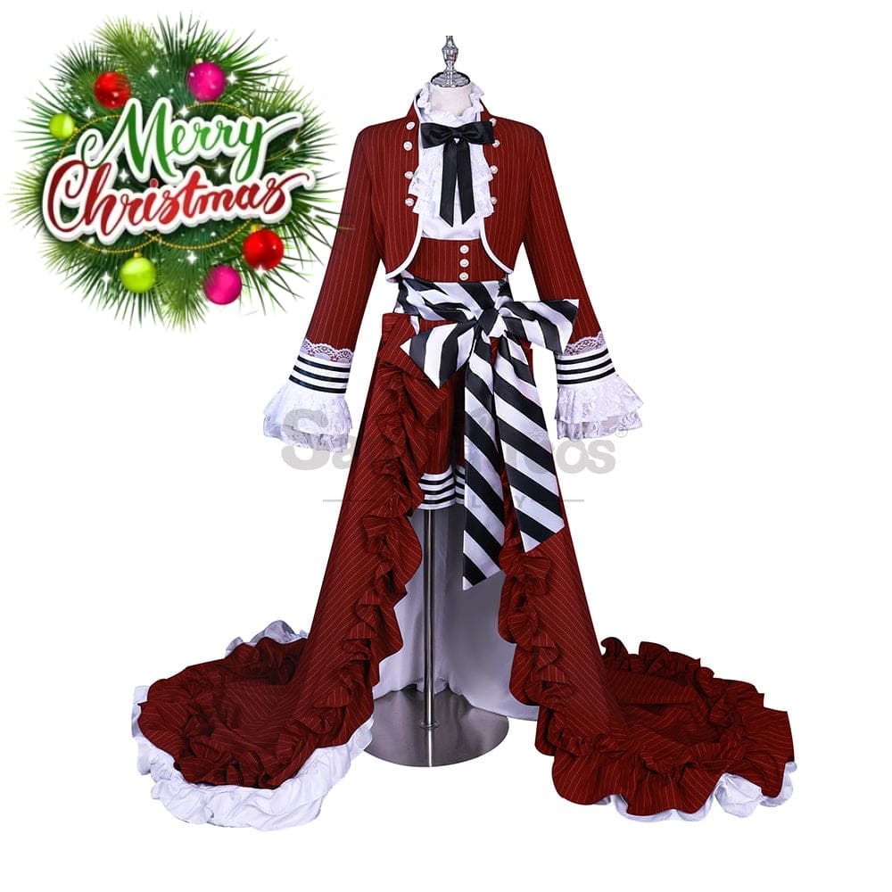 【In Stock】Anime Black Butler Cosplay Red Tea Cup Ciel Phantomhive Costume Costumes