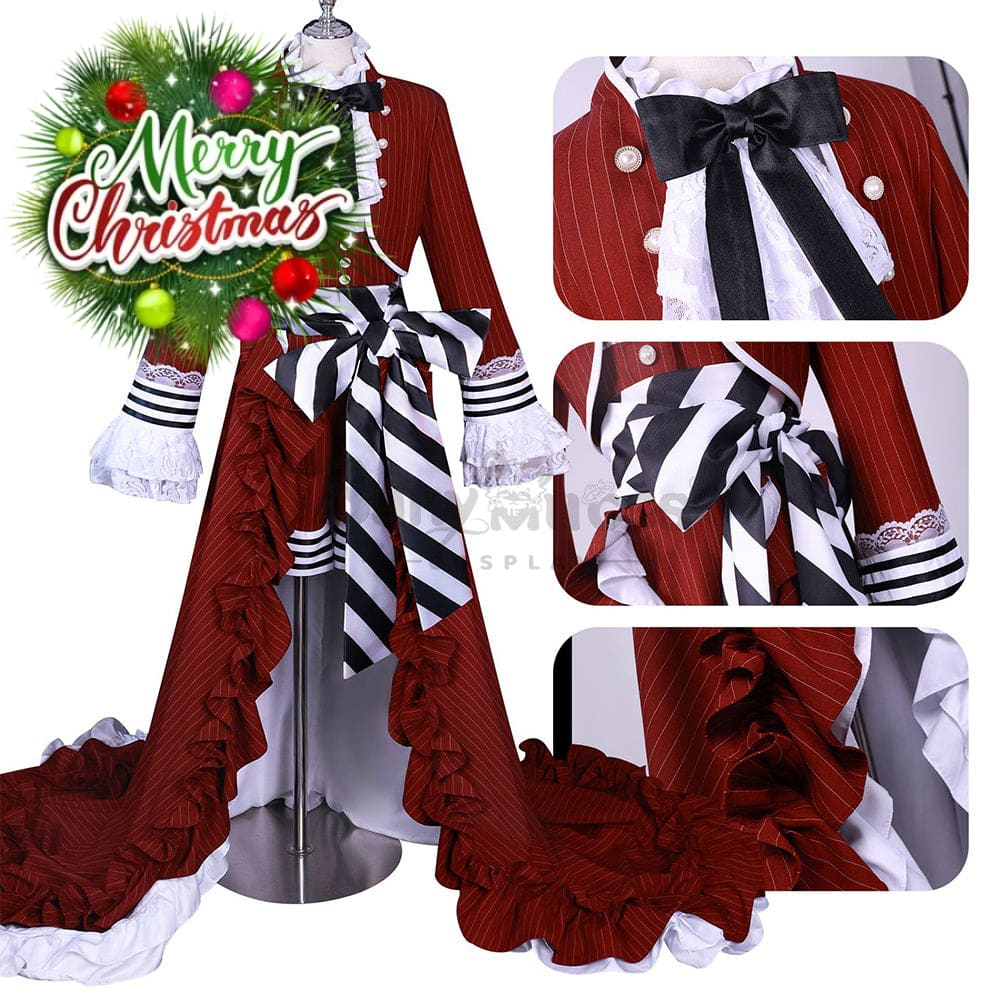 【In Stock】Anime Black Butler Cosplay Red Tea Cup Ciel Phantomhive Costume Costumes