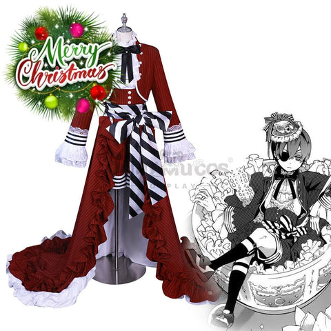 【In Stock】Anime Black Butler Cosplay Red Tea Cup Ciel Phantomhive Costume Costumes