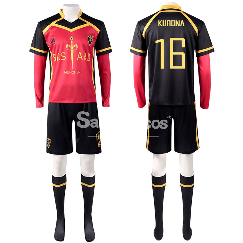 【In Stock】Anime Blue Lock Cosplay Bastard München Football Jersey Costume Ranze Kurona / S Costumes