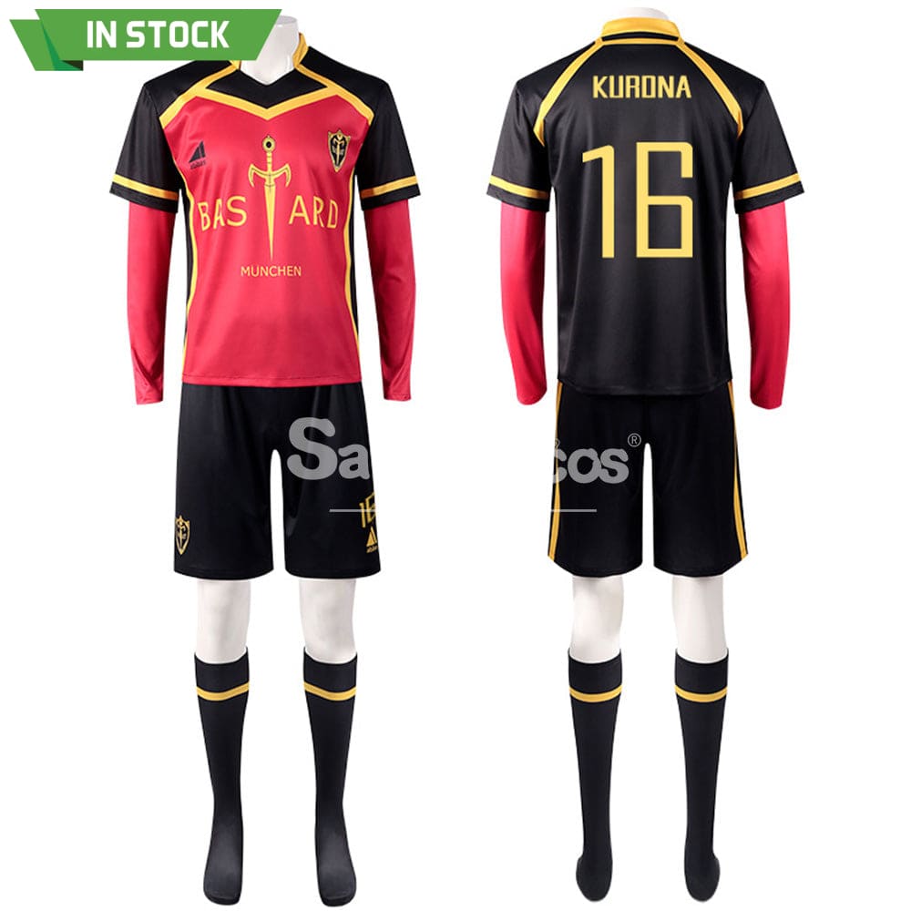 【In Stock】Anime Blue Lock Cosplay Bastard München Football Jersey Costume Ranze Kurona / S Costumes