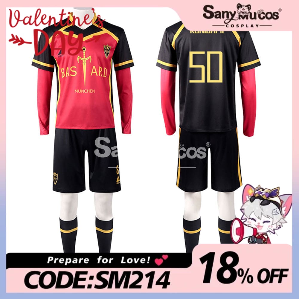 【In Stock】Anime Blue Lock Cosplay Bastard München Football Jersey Costume Rensuke Kunigami / S