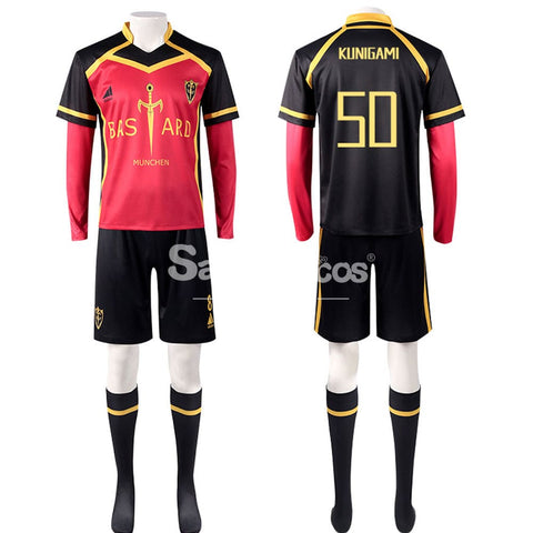 【In Stock】Anime Blue Lock Cosplay Bastard München Football Jersey Costume Rensuke Kunigami / S