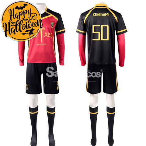 【In Stock】Anime Blue Lock Cosplay Bastard München Football Jersey Costume Rensuke Kunigami / S