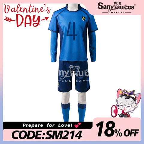 【In Stock】Anime Blue Lock Cosplay Blue Lock Eleven Football Jersey Costume Chigiri Hyoma / S