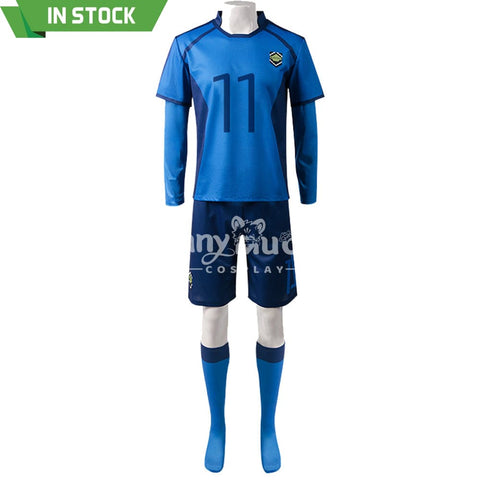 【In Stock】Anime Blue Lock Cosplay Blue Lock Eleven Football Jersey Costume Isagi Yoichi / S Costumes