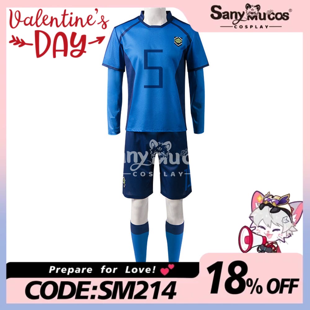 【In Stock】Anime Blue Lock Cosplay Blue Lock Eleven Football Jersey Costume Kenyu Yukimiya / S