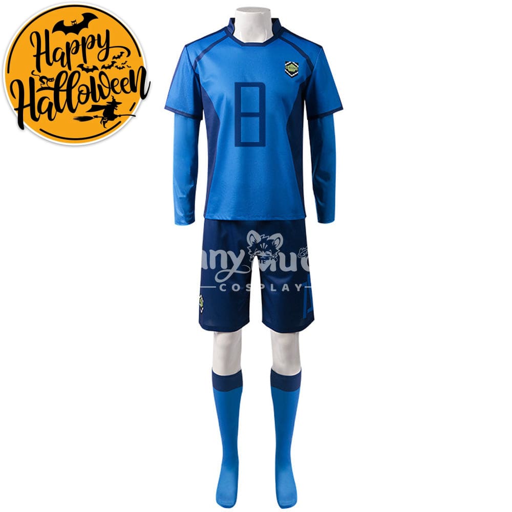 【In Stock】Anime Blue Lock Cosplay Blue Lock Eleven Football Jersey Costume Meguru Bachira / S