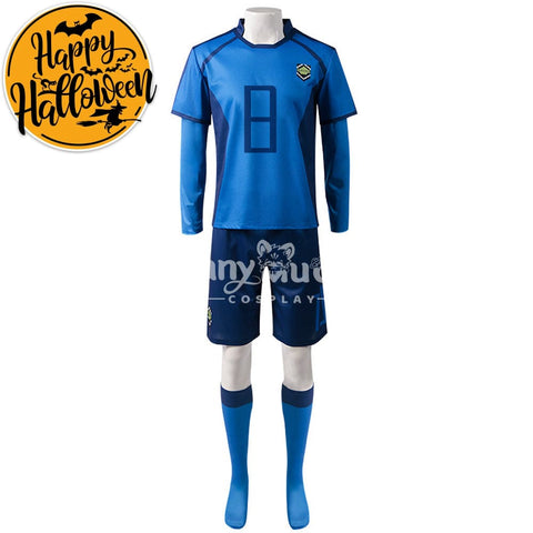 【In Stock】Anime Blue Lock Cosplay Blue Lock Eleven Football Jersey Costume Meguru Bachira / S