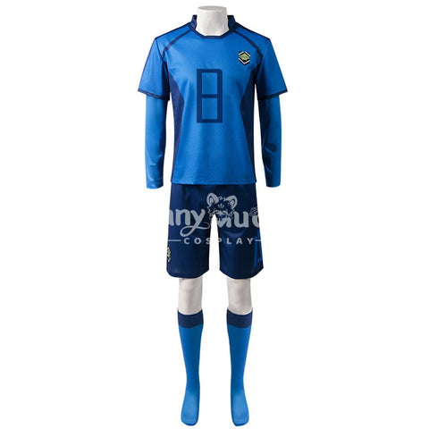 【In Stock】Anime Blue Lock Cosplay Blue Lock Eleven Football Jersey Costume Meguru Bachira / S