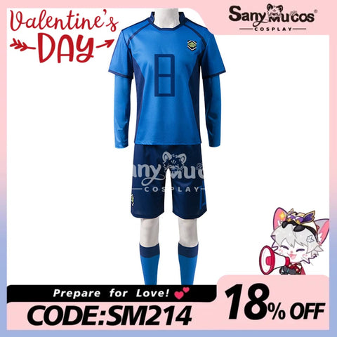 【In Stock】Anime Blue Lock Cosplay Blue Lock Eleven Football Jersey Costume Meguru Bachira / S