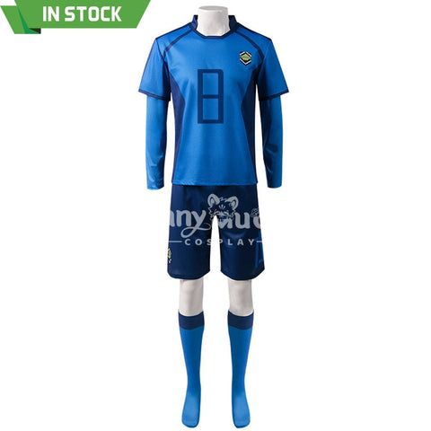 【In Stock】Anime Blue Lock Cosplay Blue Lock Eleven Football Jersey Costume Meguru Bachira / S