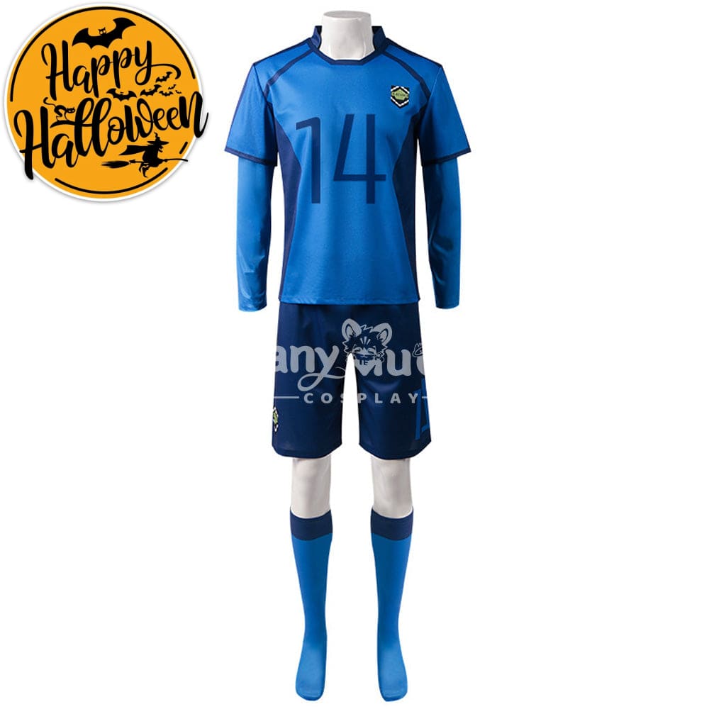 【In Stock】Anime Blue Lock Cosplay Blue Lock Eleven Football Jersey Costume Mikage Reo / S Costumes