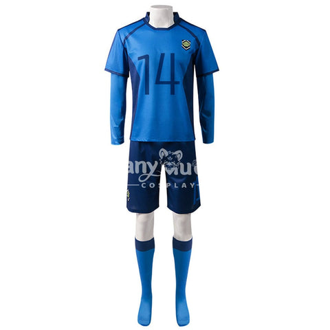 【In Stock】Anime Blue Lock Cosplay Blue Lock Eleven Football Jersey Costume Mikage Reo / S Costumes