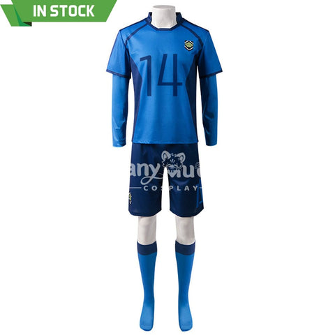 【In Stock】Anime Blue Lock Cosplay Blue Lock Eleven Football Jersey Costume Mikage Reo / S Costumes