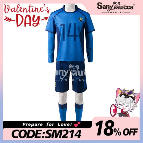 【In Stock】Anime Blue Lock Cosplay Blue Lock Eleven Football Jersey Costume Mikage Reo / S Costumes