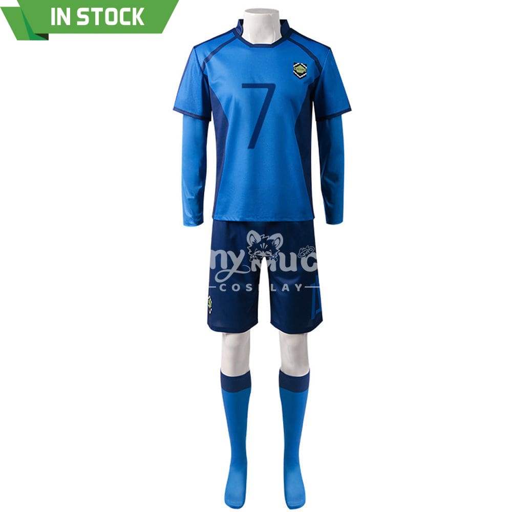 【In Stock】Anime Blue Lock Cosplay Blue Lock Eleven Football Jersey Costume Nagi Seishiro / S