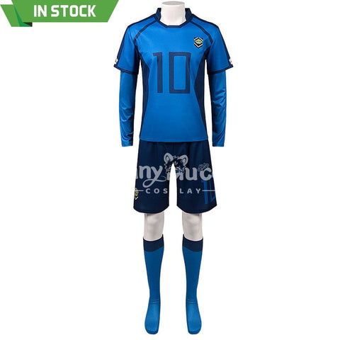 【In Stock】Anime Blue Lock Cosplay Blue Lock Eleven Football Jersey Costume Rin Itoshi / S Costumes