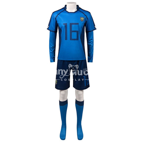 【In Stock】Anime Blue Lock Cosplay Blue Lock Eleven Football Jersey Costume Yo Hiori / S Costumes