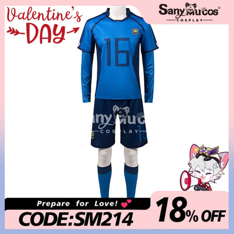 【In Stock】Anime Blue Lock Cosplay Blue Lock Eleven Football Jersey Costume Yo Hiori / S Costumes