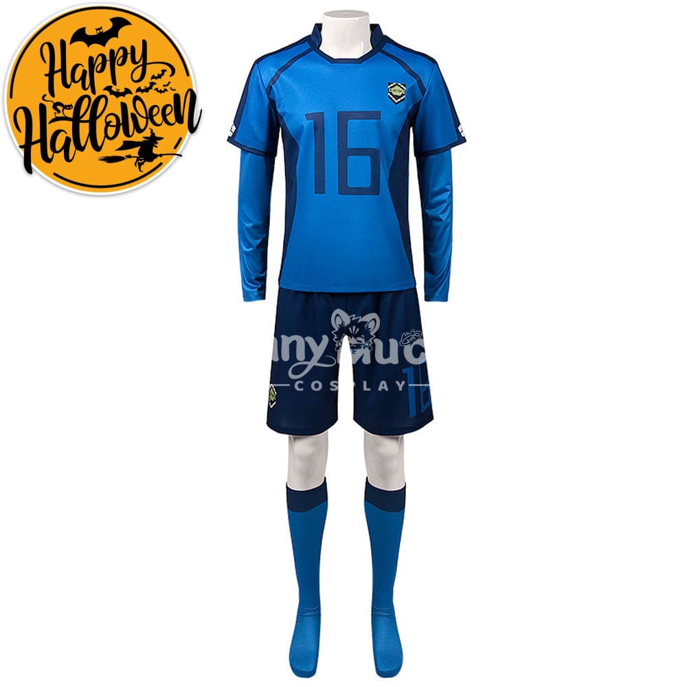 【In Stock】Anime Blue Lock Cosplay Blue Lock Eleven Football Jersey Costume Yo Hiori / S Costumes