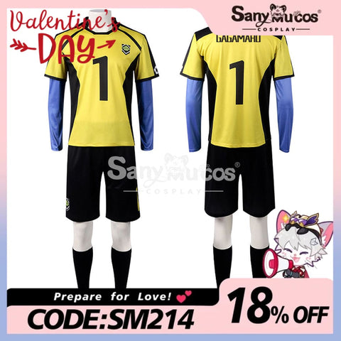 【In Stock】Anime Blue Lock Cosplay Gin Gagamaru Blue Lock Eleven Goalkeeper Jersey Costume Costumes