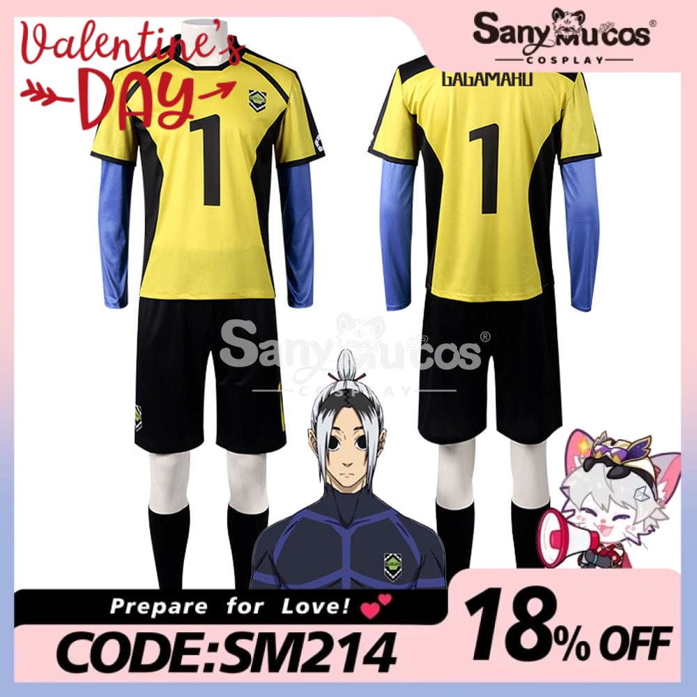 【In Stock】Anime Blue Lock Cosplay Gin Gagamaru Blue Lock Eleven Goalkeeper Jersey Costume Costumes