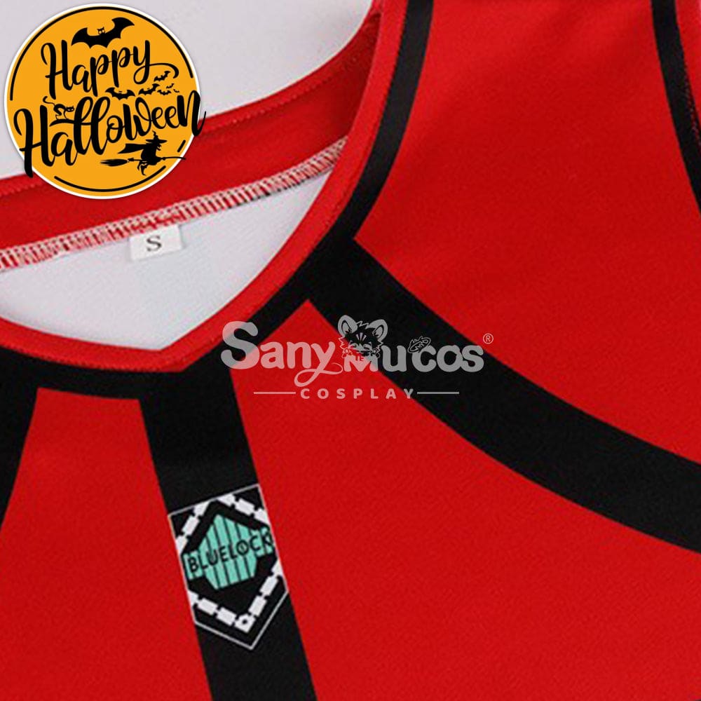 【In Stock】Anime Blue Lock Cosplay Team Red Football Jersey Costume Costumes
