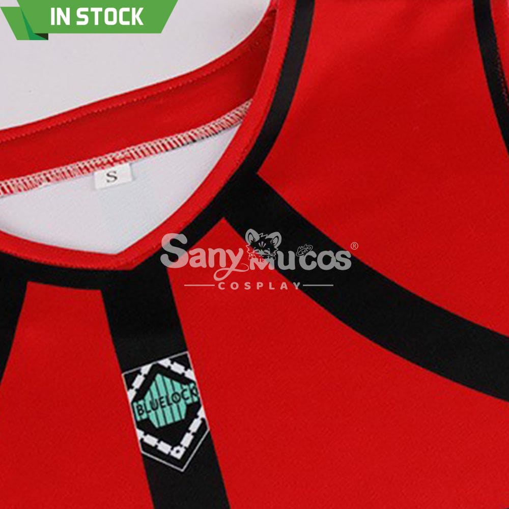 【In Stock】Anime Blue Lock Cosplay Team Red Football Jersey Costume Costumes