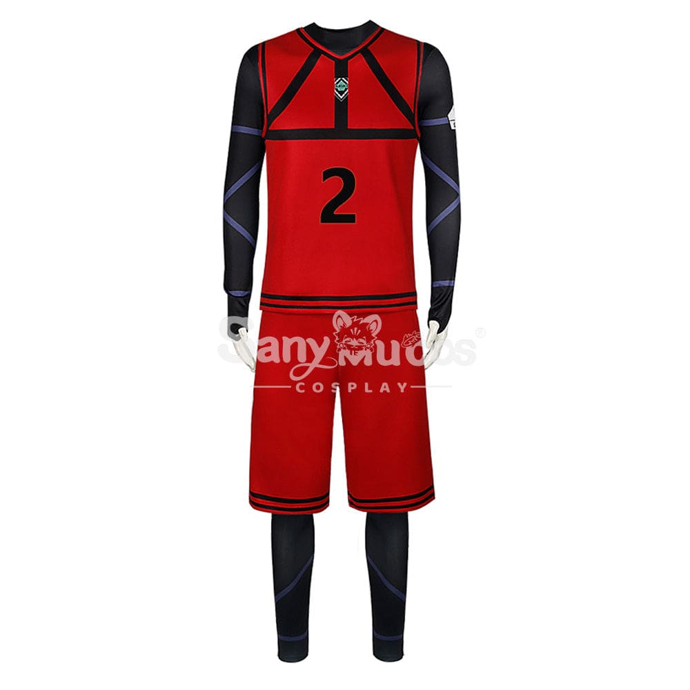 【In Stock】Anime Blue Lock Cosplay Team Red Football Jersey Costume Jyubei Aryu / S Costumes