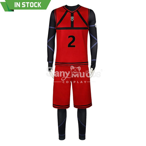 【In Stock】Anime Blue Lock Cosplay Team Red Football Jersey Costume Jyubei Aryu / S Costumes