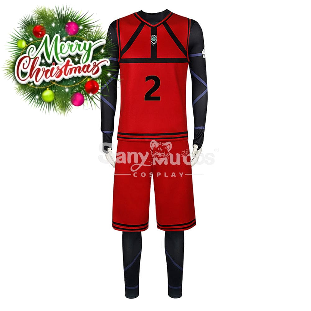 【In Stock】Anime Blue Lock Cosplay Team Red Football Jersey Costume Jyubei Aryu / S Costumes