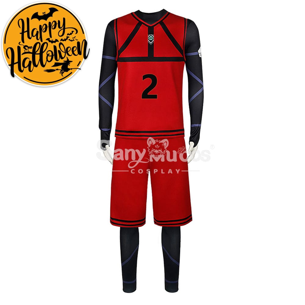 【In Stock】Anime Blue Lock Cosplay Team Red Football Jersey Costume Jyubei Aryu / S Costumes