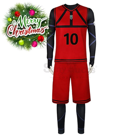 【In Stock】Anime Blue Lock Cosplay Team Red Football Jersey Costume Mikage Reo / S Costumes