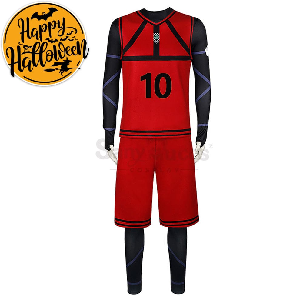 【In Stock】Anime Blue Lock Cosplay Team Red Football Jersey Costume Mikage Reo / S Costumes