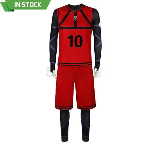 【In Stock】Anime Blue Lock Cosplay Team Red Football Jersey Costume Mikage Reo / S Costumes