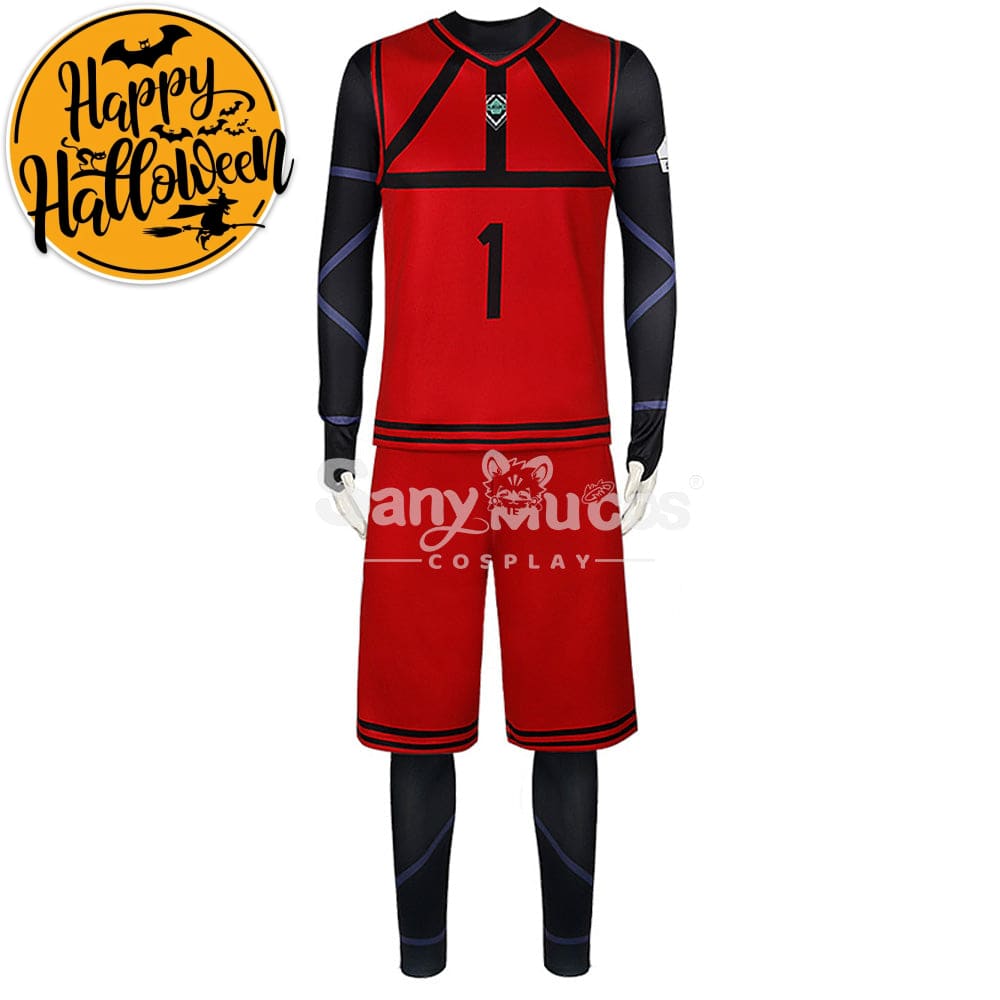 【In Stock】Anime Blue Lock Cosplay Team Red Football Jersey Costume Rin Itoshi / S Costumes