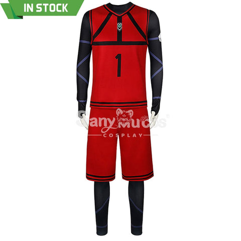 【In Stock】Anime Blue Lock Cosplay Team Red Football Jersey Costume Rin Itoshi / S Costumes