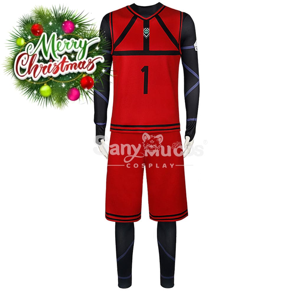 【In Stock】Anime Blue Lock Cosplay Team Red Football Jersey Costume Rin Itoshi / S Costumes