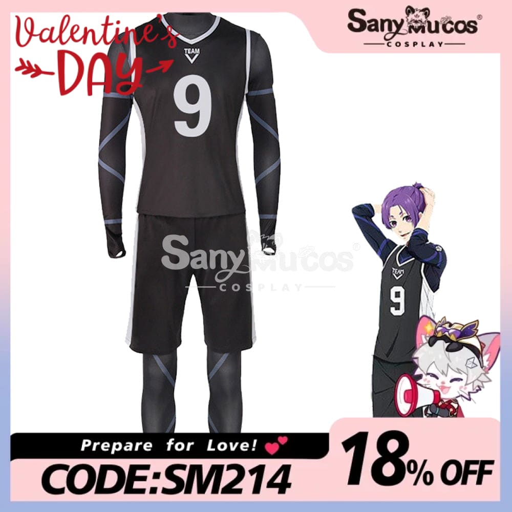 【In Stock】Anime Blue Lock Cosplay Team V Football Jersey Costume Mikage Reo / S Costumes