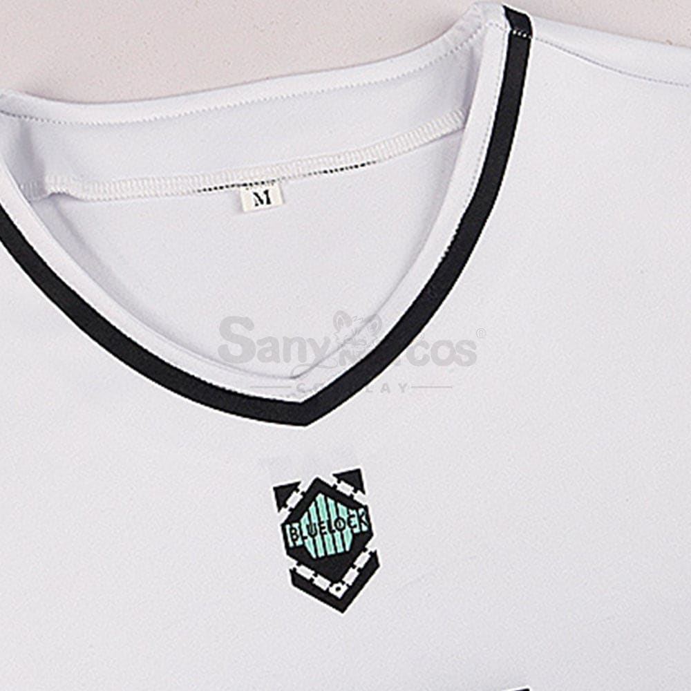 【In Stock】Anime Blue Lock Cosplay Team White Football Jersey Costume Costumes